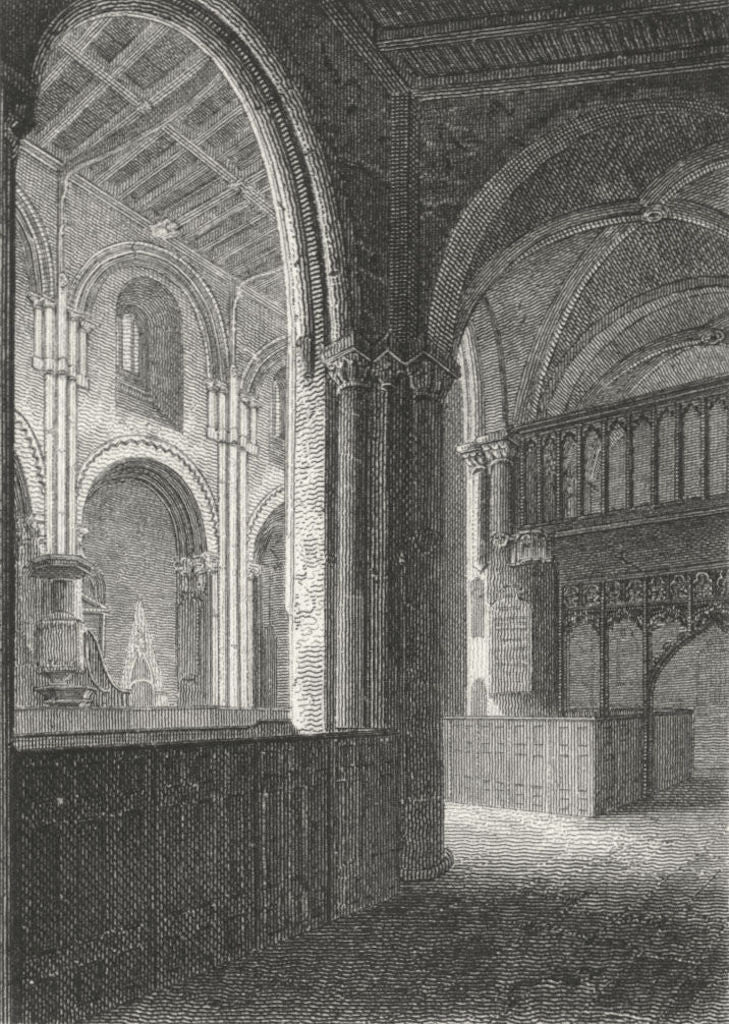 BEDS. Dunstable Church. Priory 1808 old antique vintage print picture